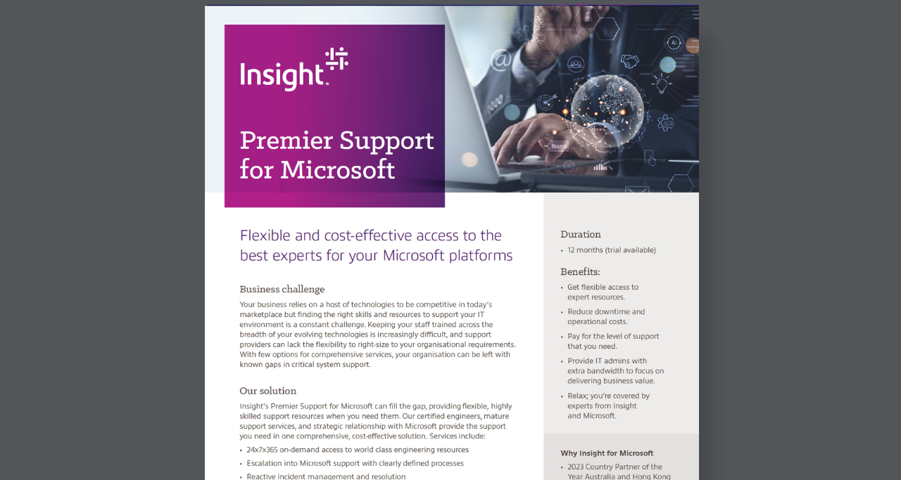Article Insight Premier Support for Microsoft Image