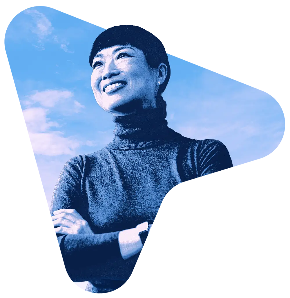Confident Business Leader Embracing AI Impact Confident businessmwoman stands prepared to leverage AI technology to drive measurable business impact and innovation.