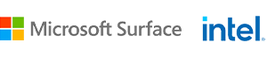 microsoft surface and intel logo