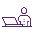 User on a laptop icon