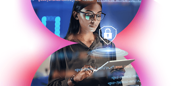 Woman using a tablet