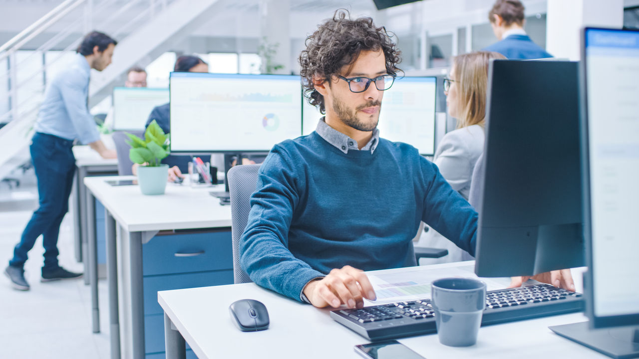 Person working on a desktop