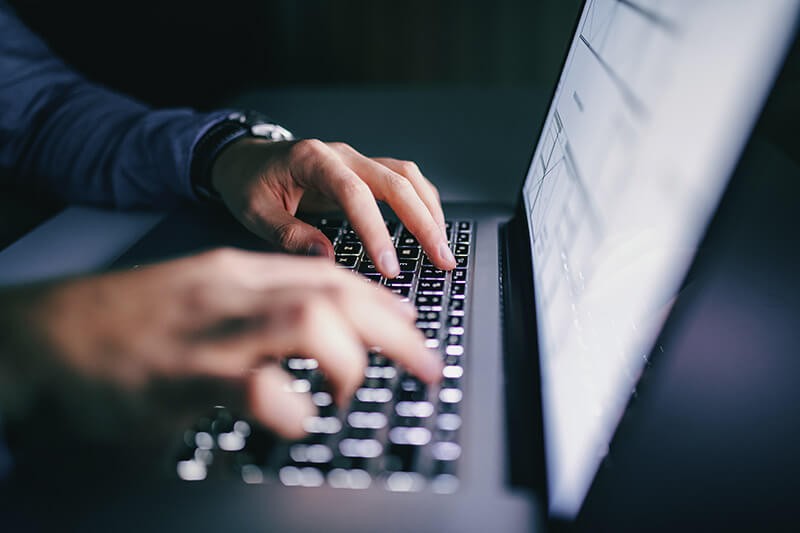 Hands on keyboard typing, Gartner tech trends, top technology trends