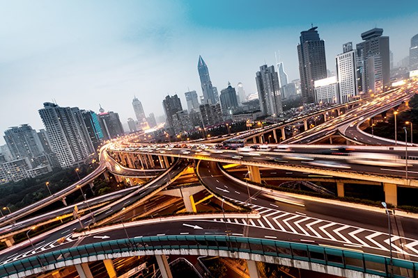 mobile-connections-city-highway-at-dusk
