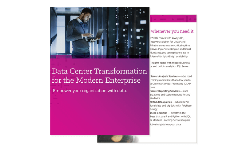 Enterprises Data Center Transformation cover and secondary page