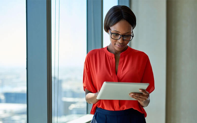Woman using tablet